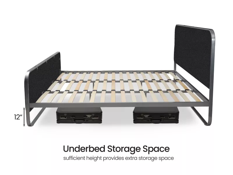 Chloe King Size Double Bed in Black Color